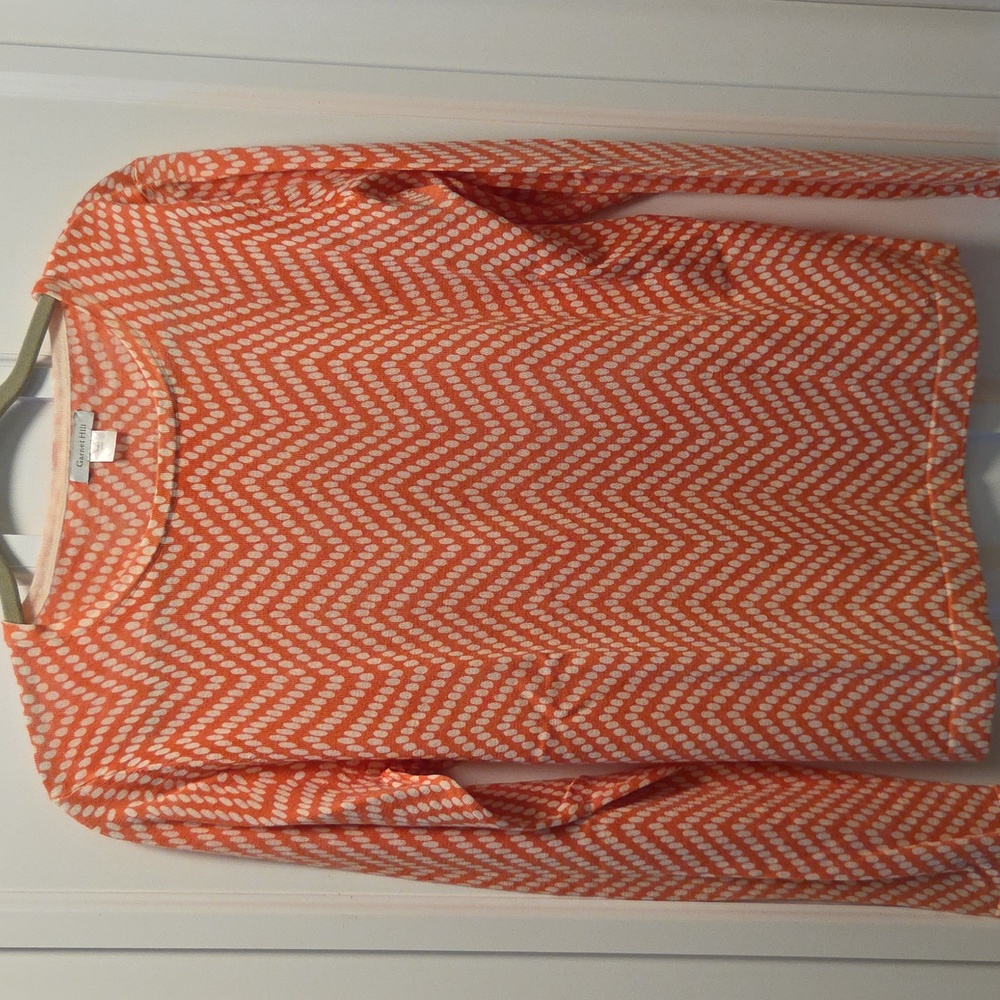 Garnet Hill Orange and White Patterned Top